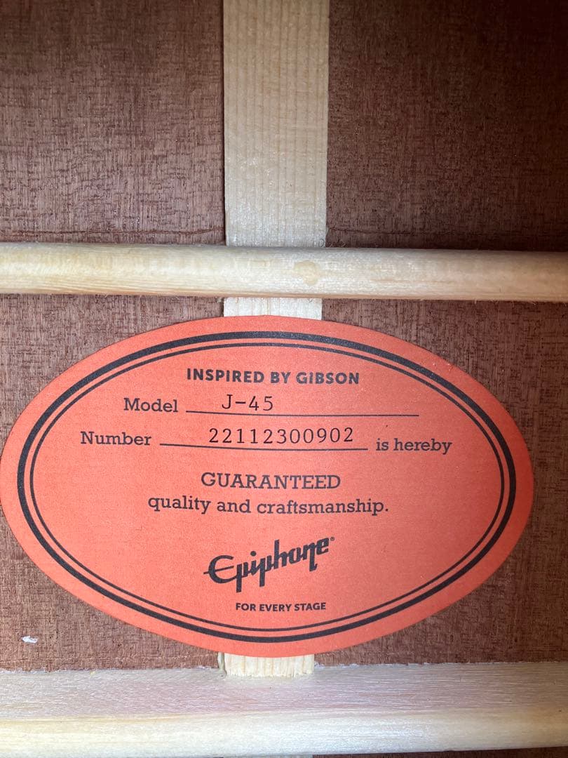★マスタービルトEpiphone J45 inspierd byGIBSON