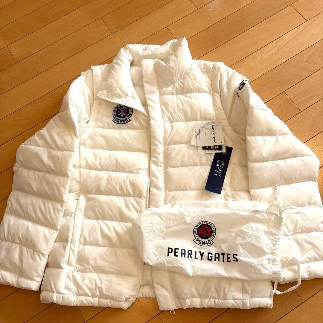パーリーゲイツ　ダウンジャケット　ツーウェイ　白　メンズ　エルサイズ（5）