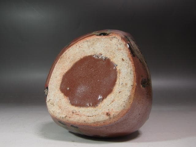 ★　河井寛次郎　鉄薬扁壺　味わい深い一品★x562