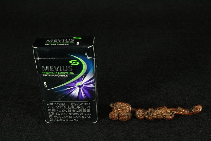 黄楊木 刻 霊芝 如意(HA436-2)