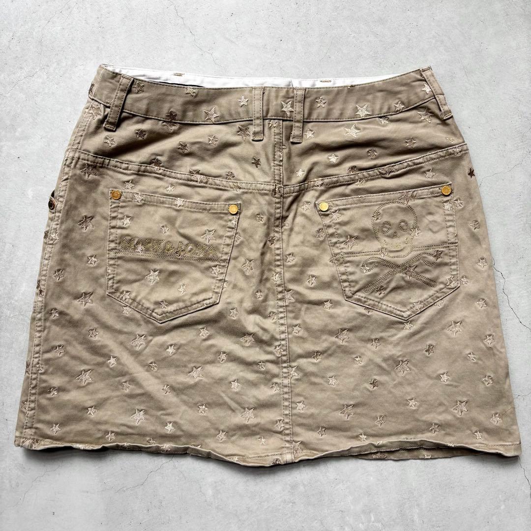 MARK&LONA マークアンドロナ スカル刺繍 ストレッチスカート スター刺繍