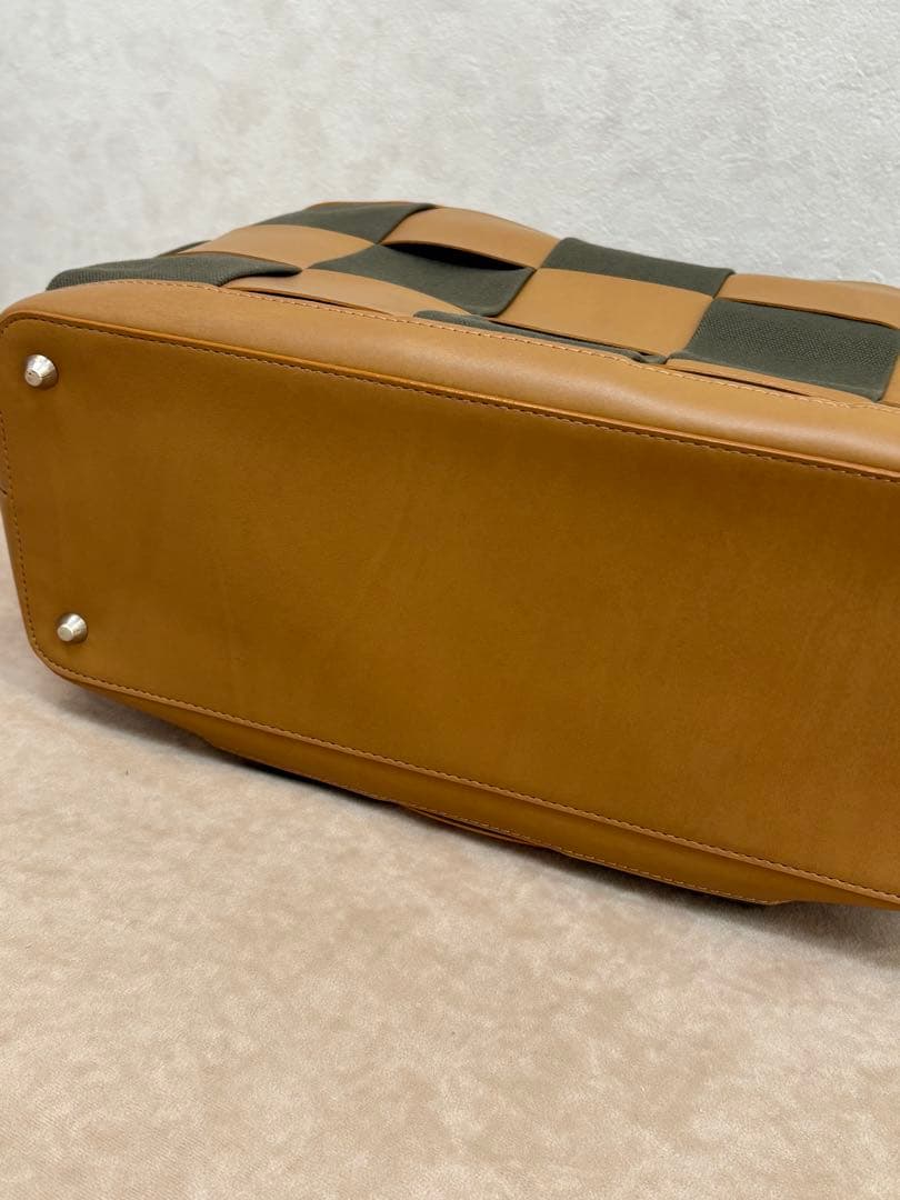 わちふぃーるどダヤンチェック柄バッグ（ブラウン・グリーン）