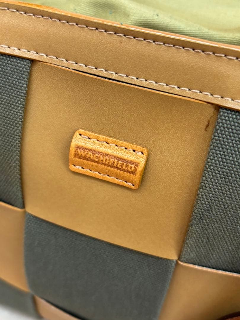 わちふぃーるどダヤンチェック柄バッグ（ブラウン・グリーン）