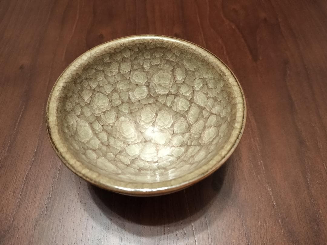 京焼 利宋窯 古川利男 浮き花 氷裂貫入 茶碗5客セット