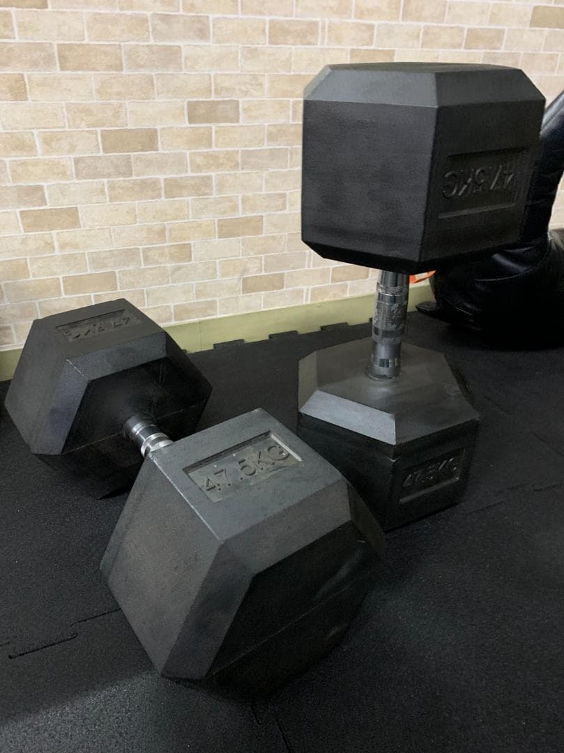 6000円割引　ラバーヘックスダンベル　47.5㎏　2個