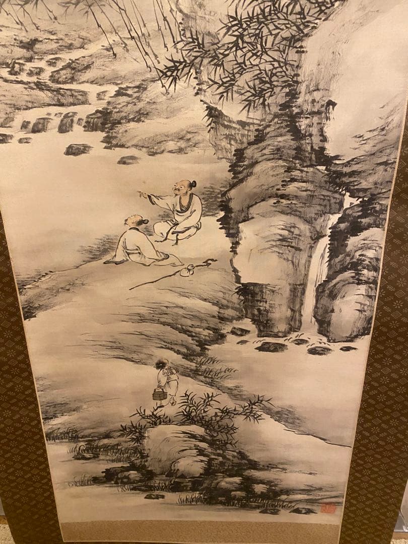 肉筆 真作 掛け軸・書画立軸. 骨董品 共箱