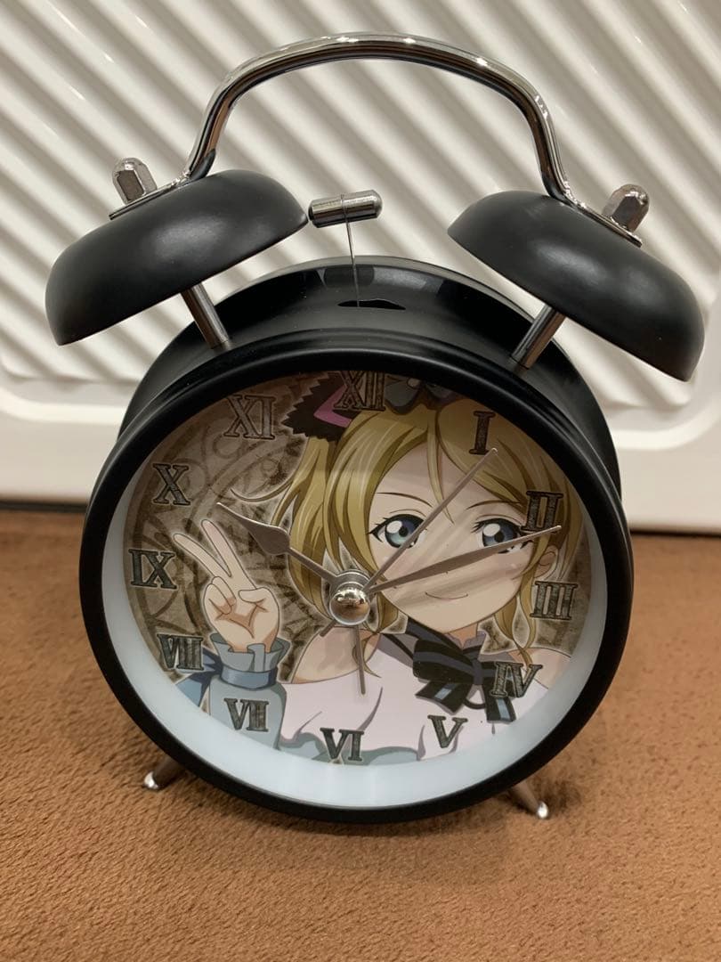 ラブライブ 絢瀬絵里 壁掛け時計 目覚まし時計 セット 動作確認済み