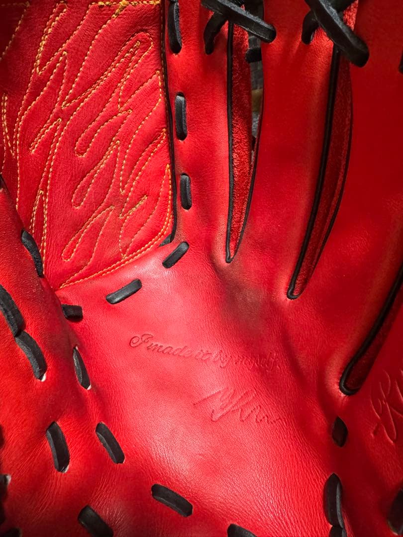 【美品】RYU 投手用グラブ スエード 赤 オーダー不可仕様