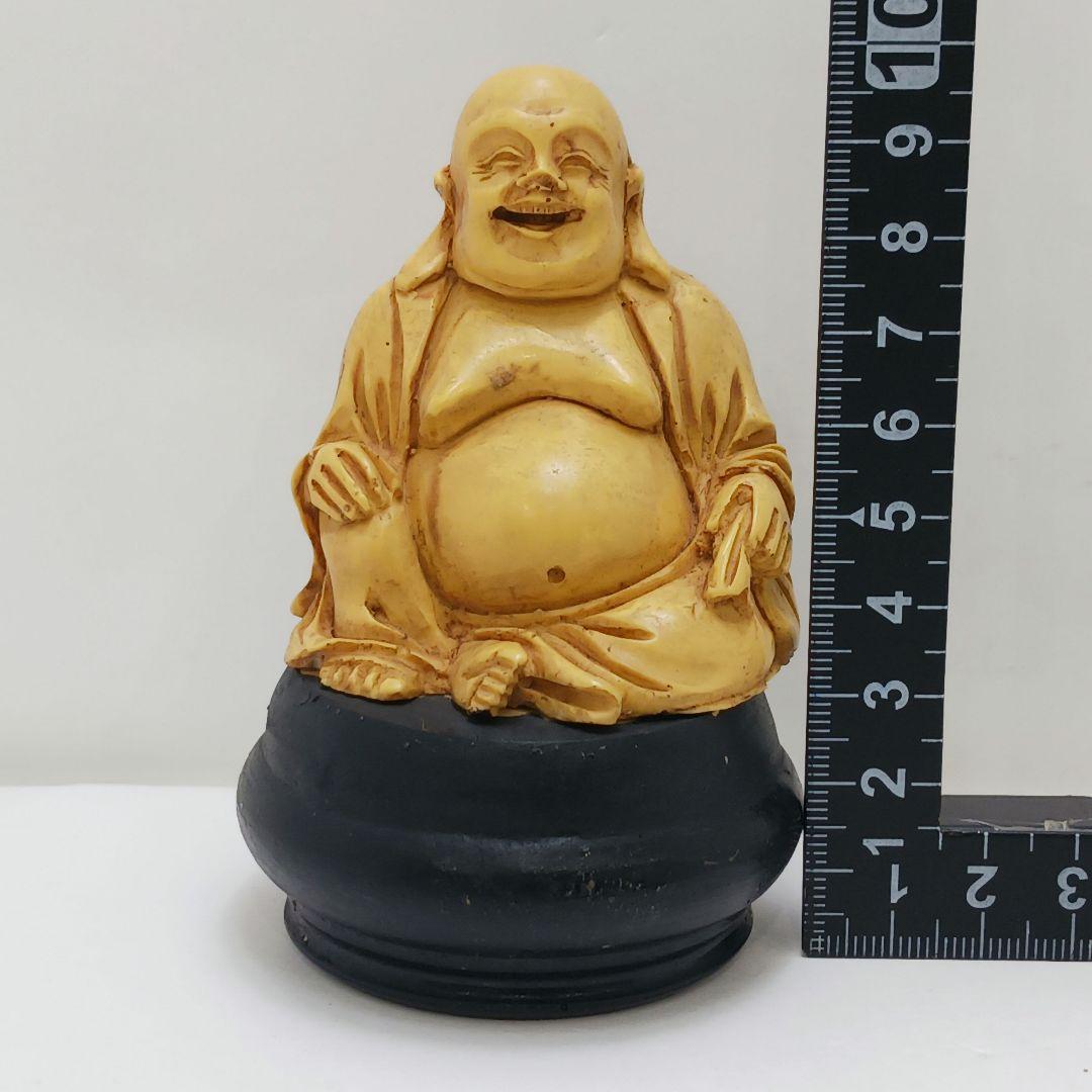 Y2293-4 高級彫刻 布袋 置物 細密彫刻 総重量222.1g　の