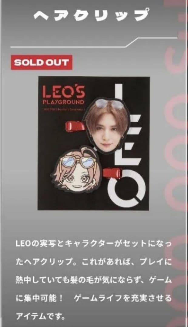 山田涼介 LEOの遊び場 【LEO size】ジップパーカーとヘアクリップ