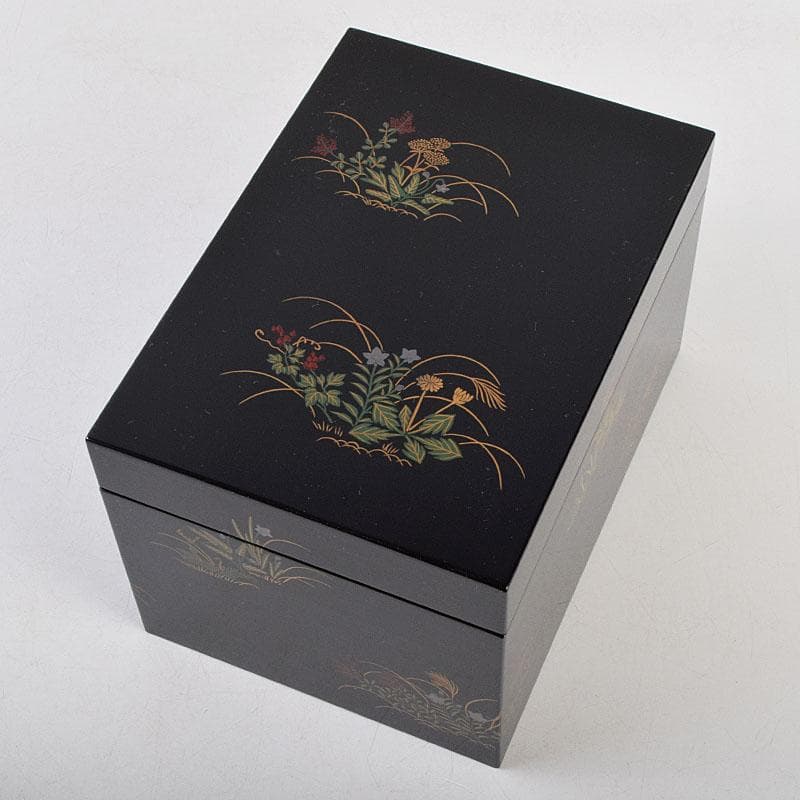 riko　草花蒔絵　茶箱　茶碗　棗など　九点一式　共箱　U　R9039