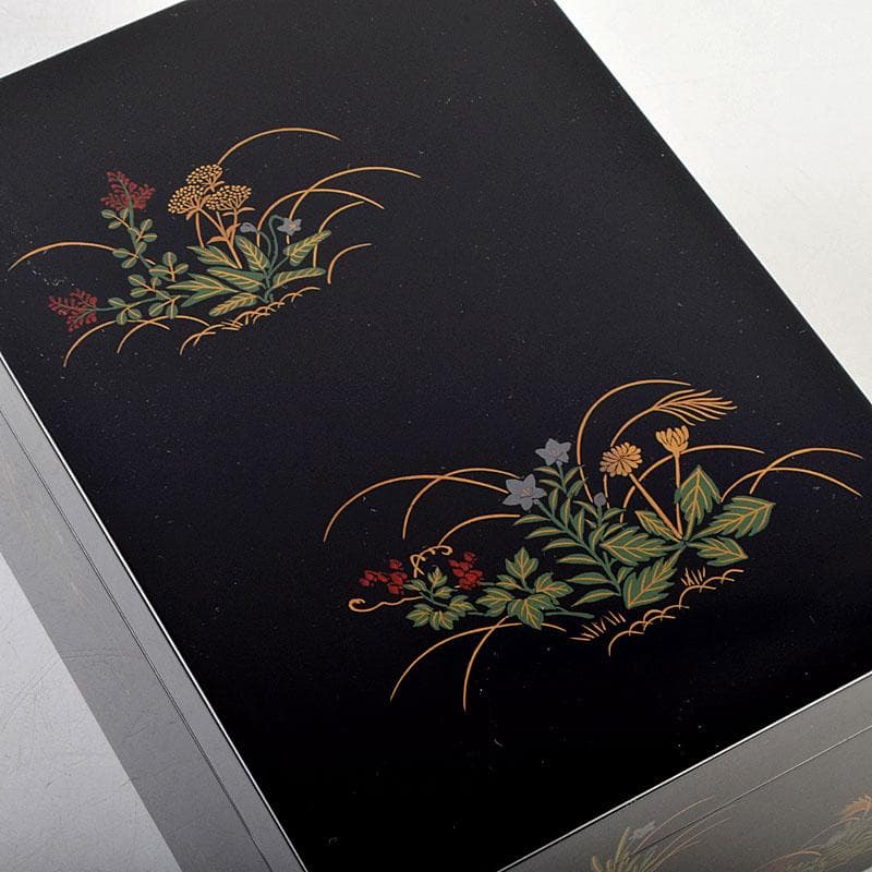 riko　草花蒔絵　茶箱　茶碗　棗など　九点一式　共箱　U　R9039