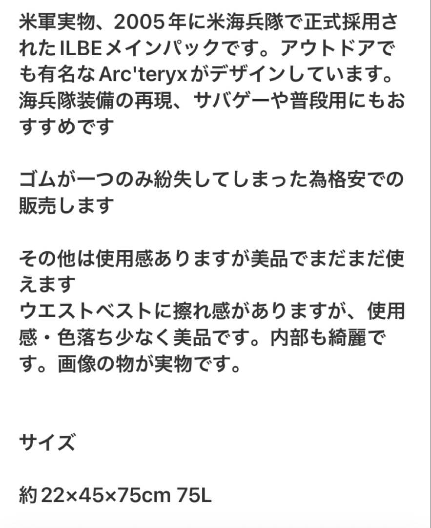 米軍海兵隊実物　Arc'teryx デジタル迷彩リュック