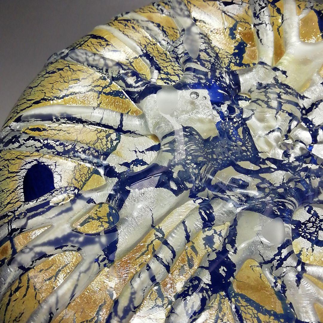 Ｓ７０９　水指　『手吹硝子』『宮崎英彦作』　共箱　茶道具