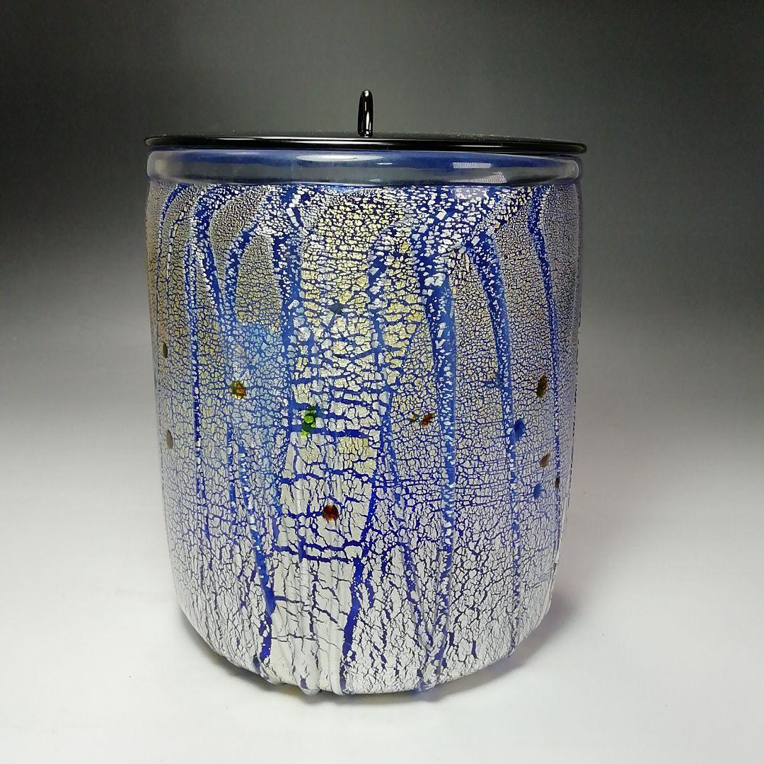 Ｓ７０９　水指　『手吹硝子』『宮崎英彦作』　共箱　茶道具