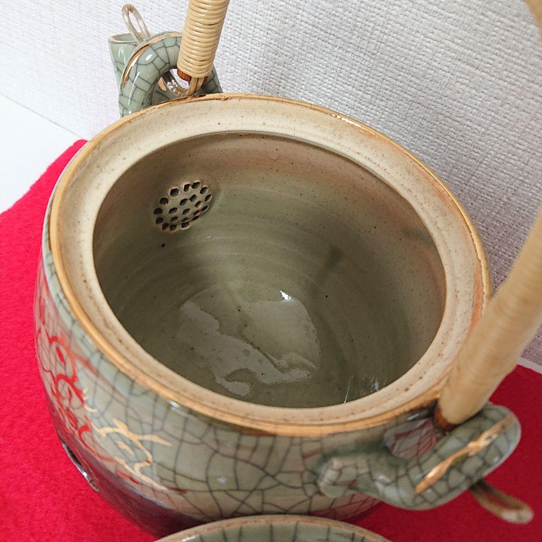 相馬焼    特大急須   双馬   金馬  美品