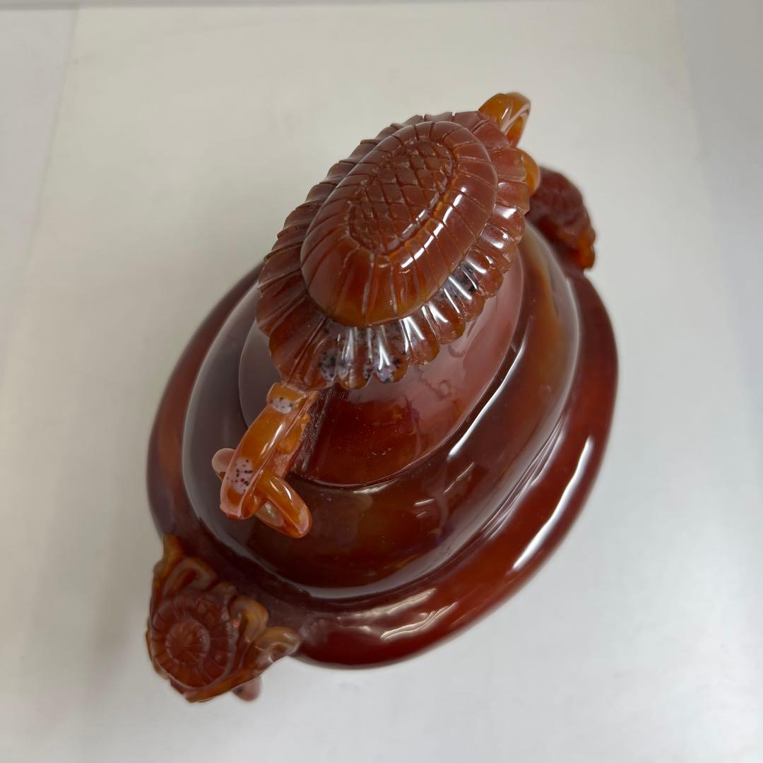 専用　中国美術　本黄瑪瑙　香炉　1796g トヒサ　東な8-0121☆2F