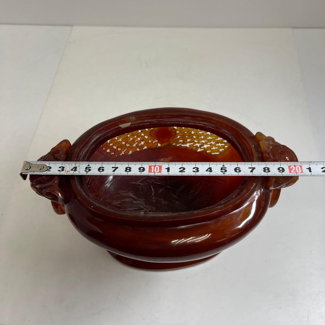 専用　中国美術　本黄瑪瑙　香炉　1796g トヒサ　東な8-0121☆2F