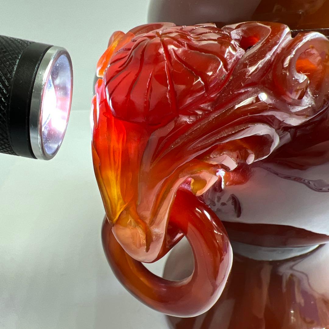 専用　中国美術　本黄瑪瑙　香炉　1796g トヒサ　東な8-0121☆2F