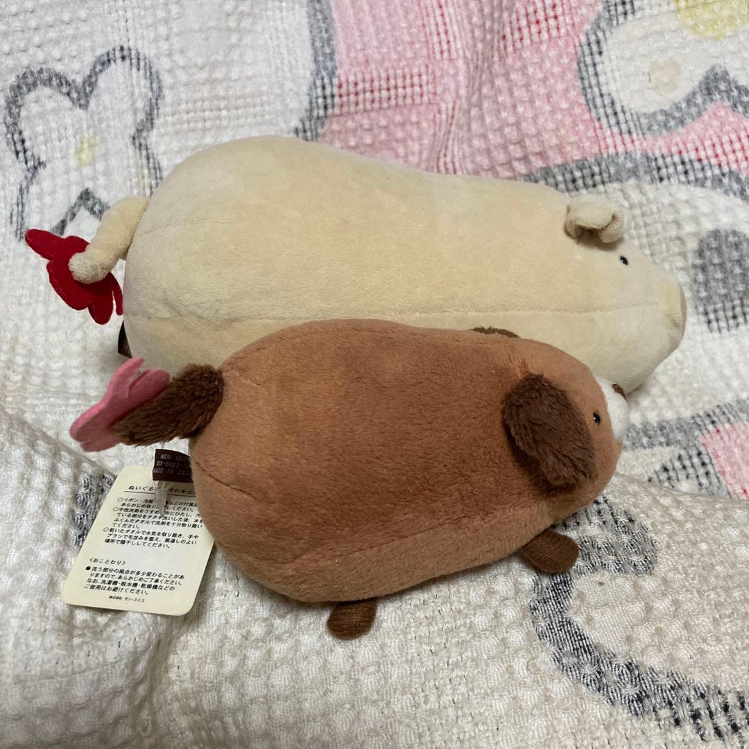 モンスイユ　ブタ＆イヌ　ぬいぐるみ　中古品　バラ売り不可