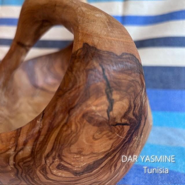 超特大オリーブの木　バスケット ボウル 　しっかりドスンと構える　約28cm