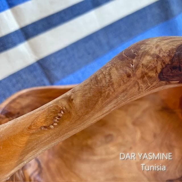 超特大オリーブの木　バスケット ボウル 　しっかりドスンと構える　約28cm