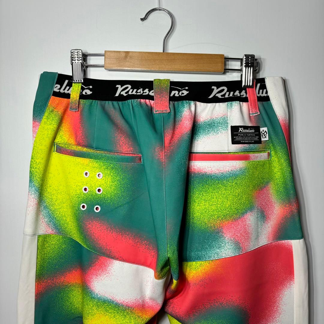 新品 ラッセルノ ゴルフ スキニー カーゴパンツ パターン マルチカラー L 5