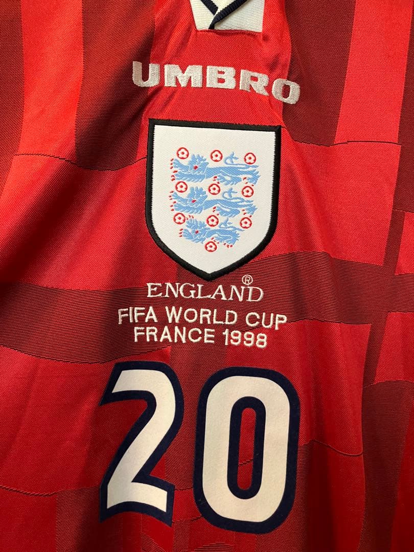 【記念刺繍入り】イングランド代表1998ワールドカップ 20番 OWEN XL