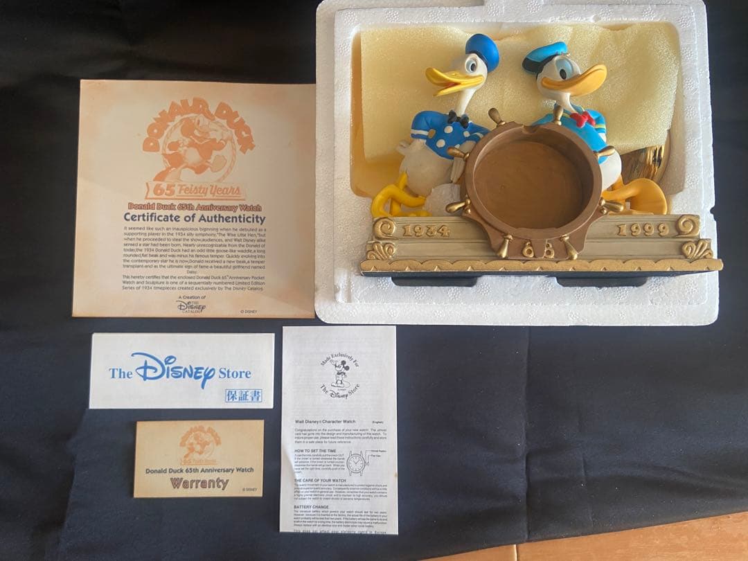 限定品 ディズニー ドナルドダック 65周年 懐中時計 スタチューセット