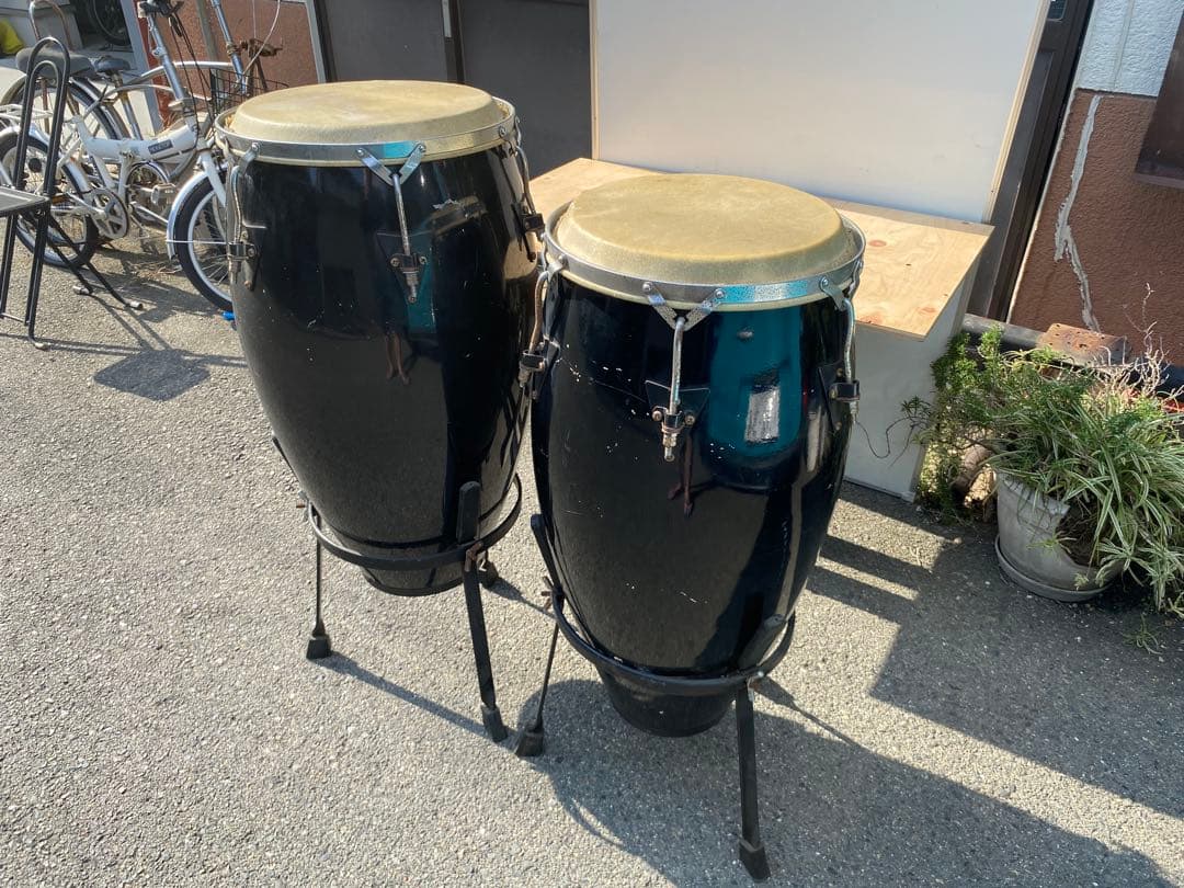 メーカー不明　コンガ　スタンド　ビンテージ　中古品
