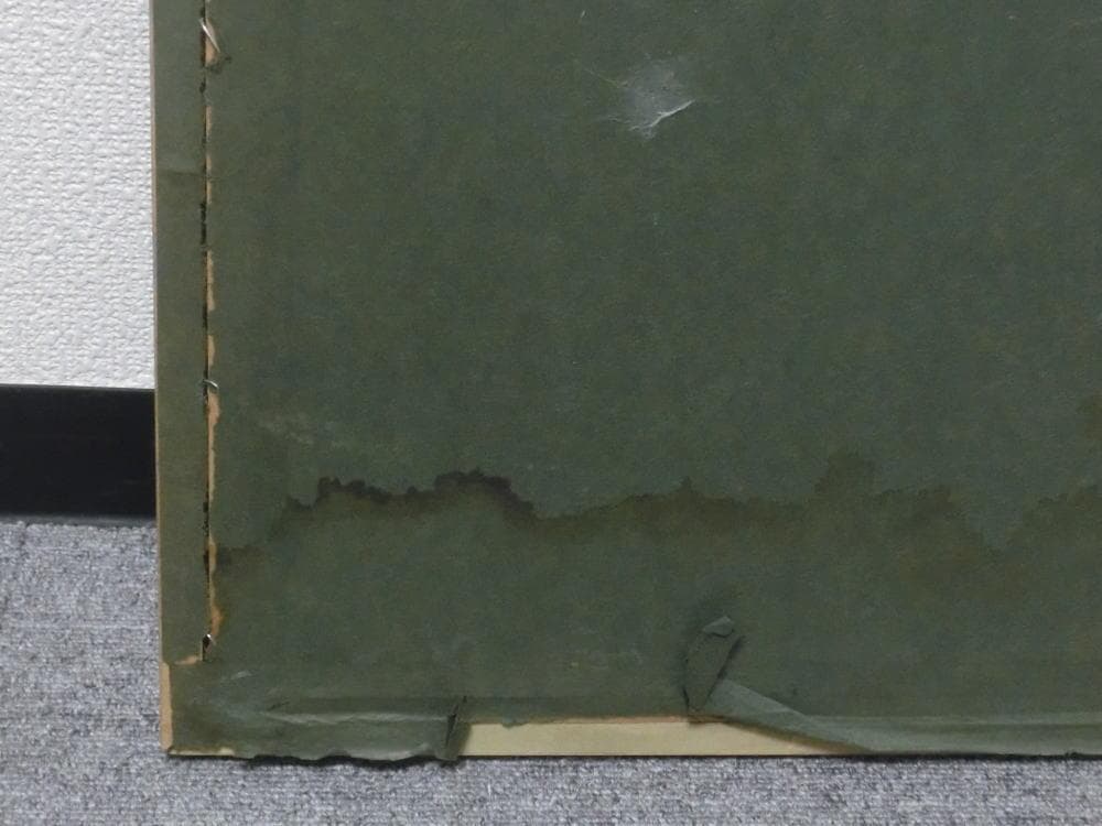 上村淳之　版画　水辺の鳥　水鳥　額縁は破損