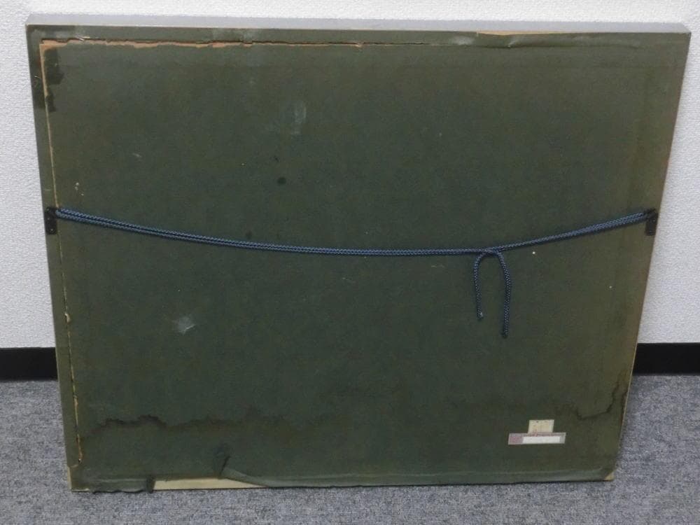 上村淳之　版画　水辺の鳥　水鳥　額縁は破損