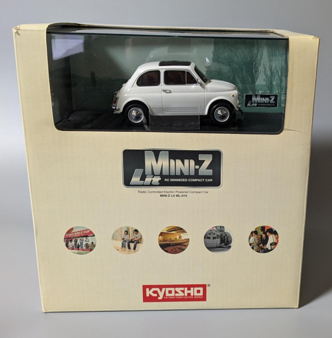 京商 MINI-Z Lit フィアット500 ホワイト(ミニクーパー レッド付)