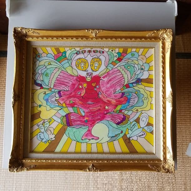 絵画、天使の笑顔