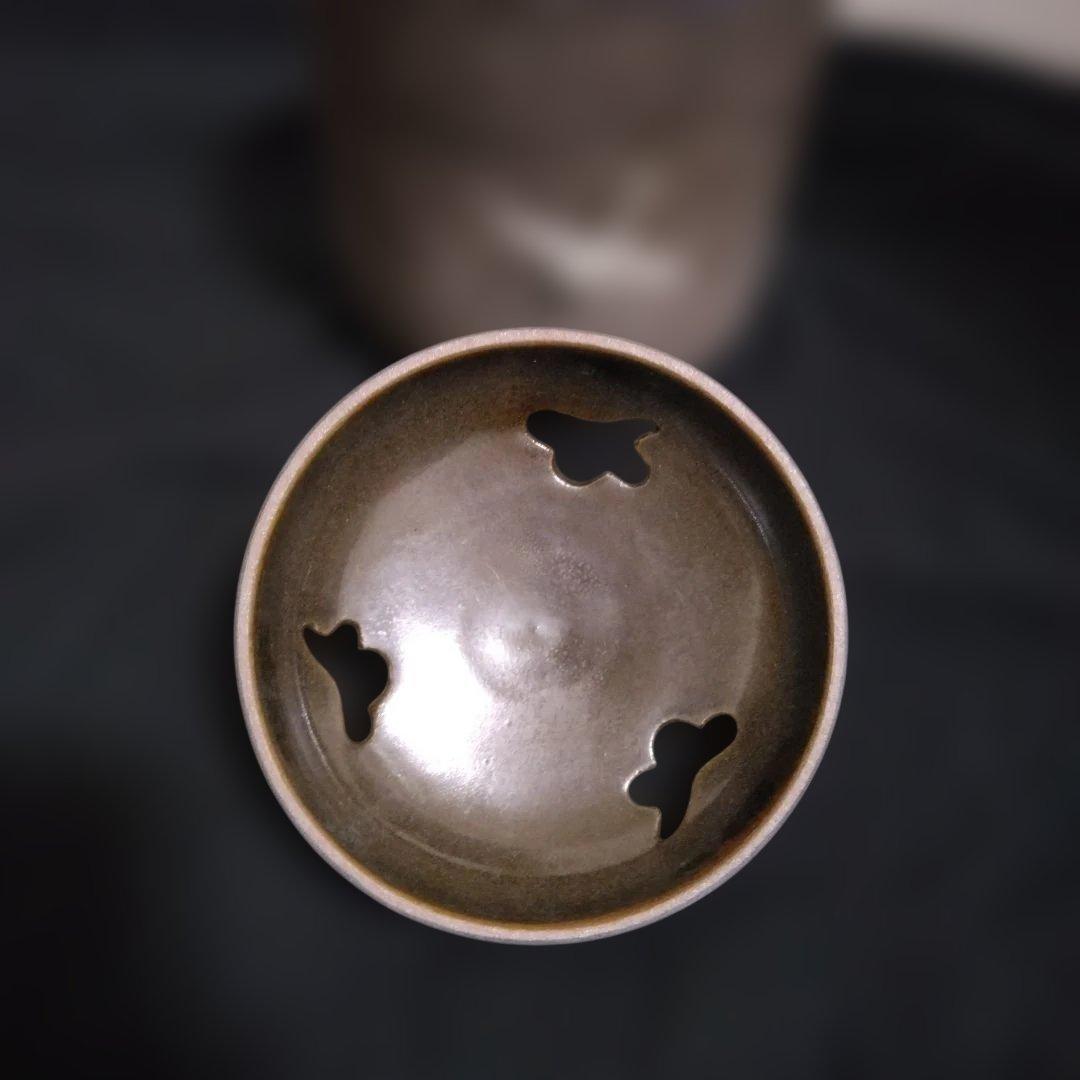 横石臥牛 現川焼 香炉　 共箱付 臥牛窯 鶴　美品