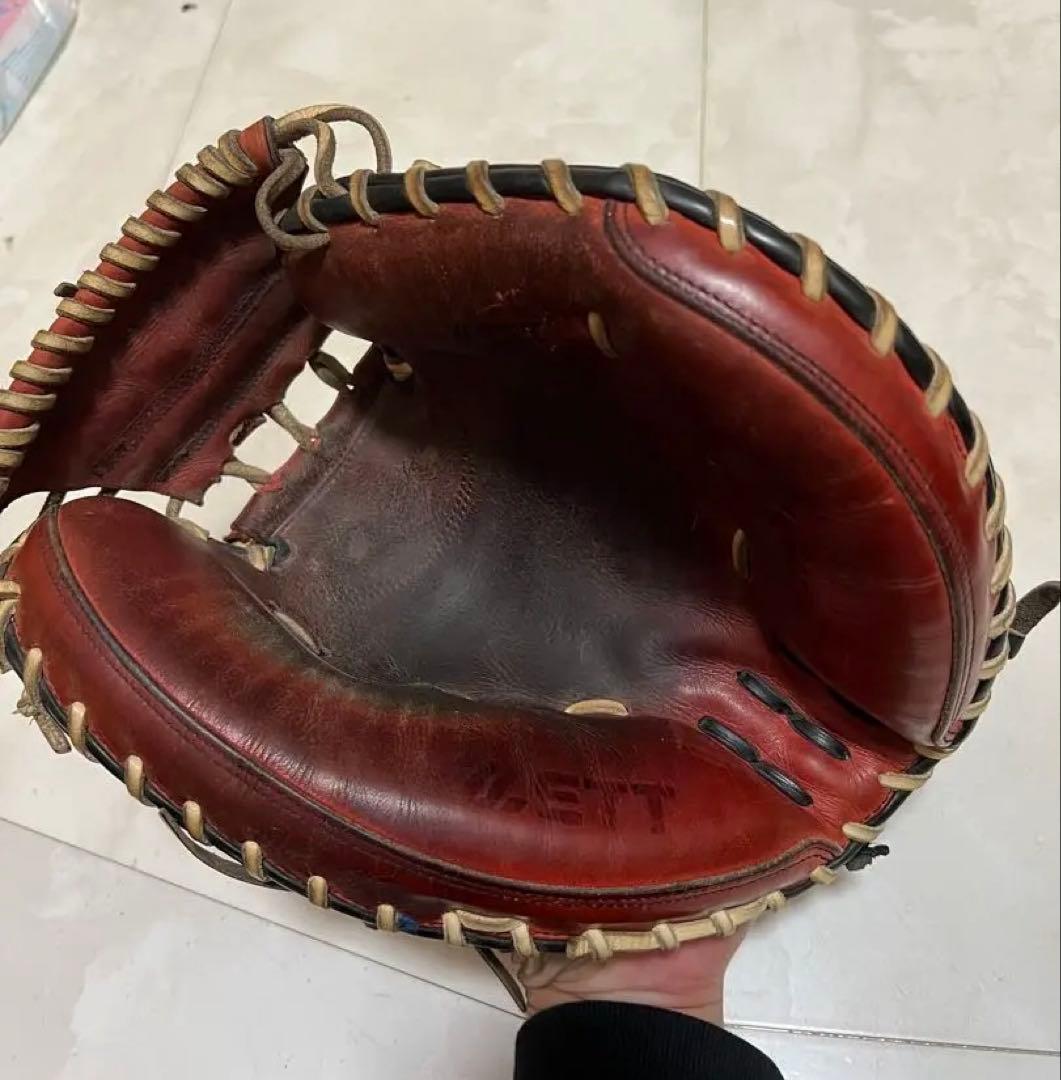 プロ実用品　爆音キャッチャーミット　球団刺繍有　　硬式　グローブ　支給品　実使用