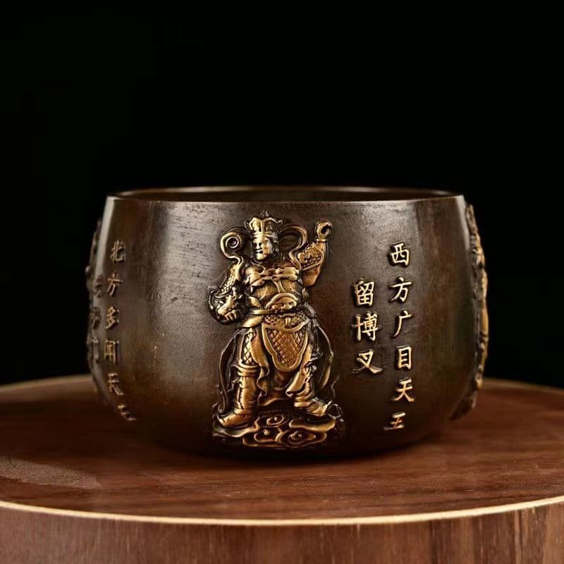 大清乾隆 四天王 銅壺 銅鉢 奉納 法器 工芸品 美術品 置物