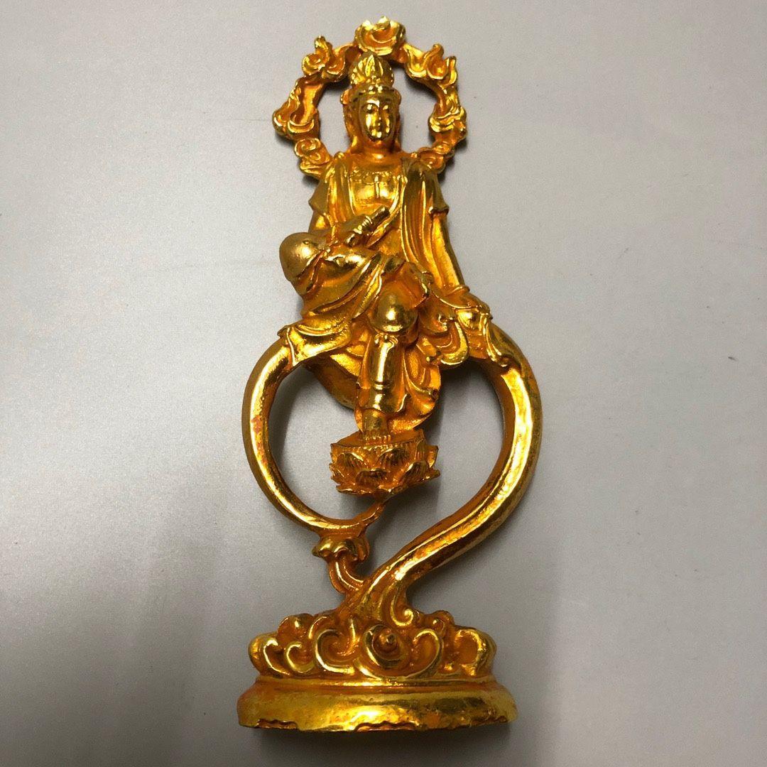 銅器 細工 自在持経観音菩薩仏像 彫刻 開運 風水 工芸品 美術品 置物