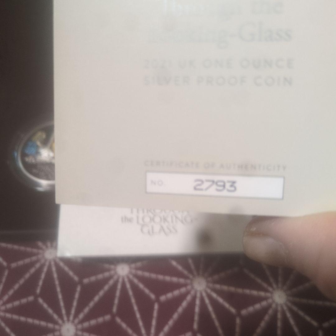 カラープルーフ銀　1オンス（不思議の国のアリス）イギリス王立造幣局