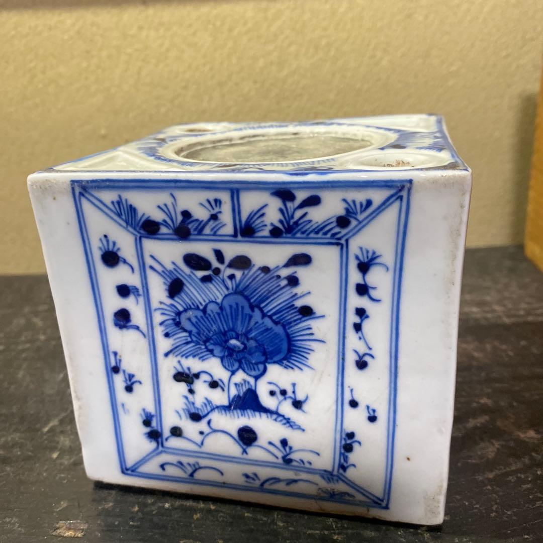 中国古玩　華図水滴形硯　【桐箱付】