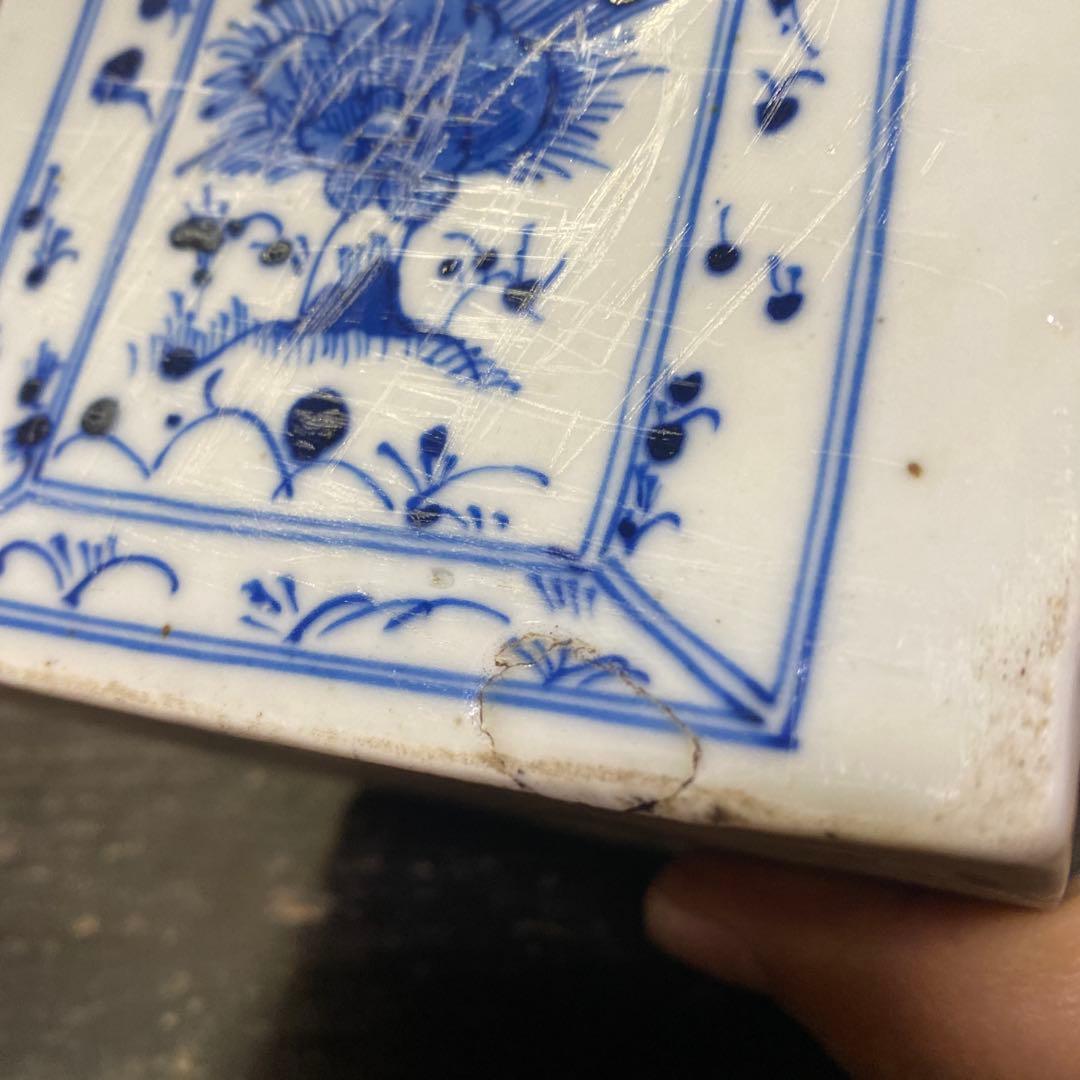 中国古玩　華図水滴形硯　【桐箱付】