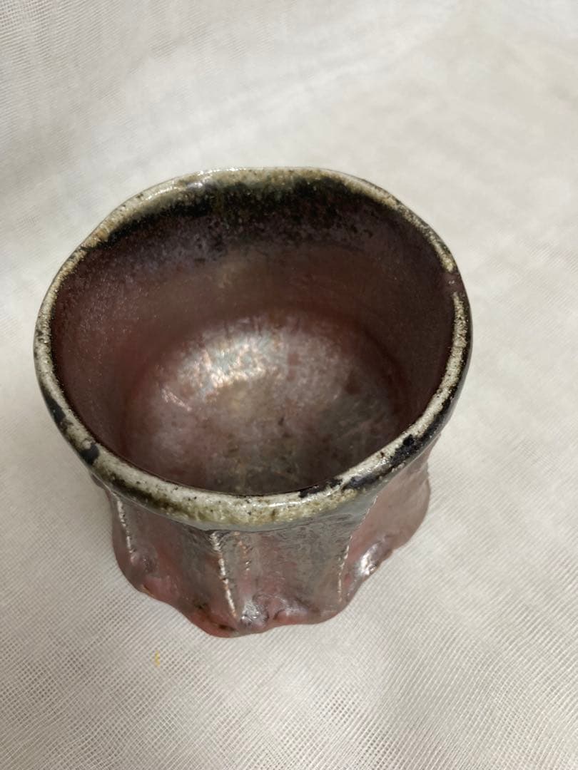 木戸貞昭／穴窯志野筒茶碗／A89