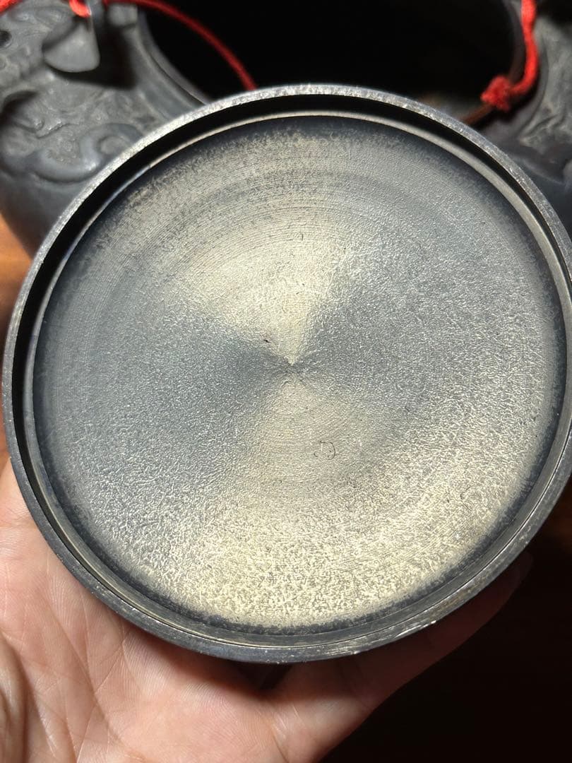 龍形彫 鉄瓶 時代物