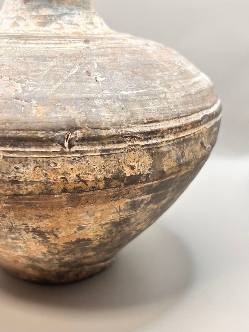 美術品　唐加彩陶瓶　骨董品　陶芸　花瓶　土器　長頸壺　李朝　花瓶　徳利　出土