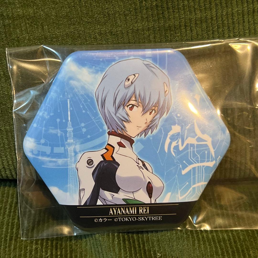 エヴァンゲリオン　トウキョウ　スカイツリー　缶バッジ　綾波レイ　零号機