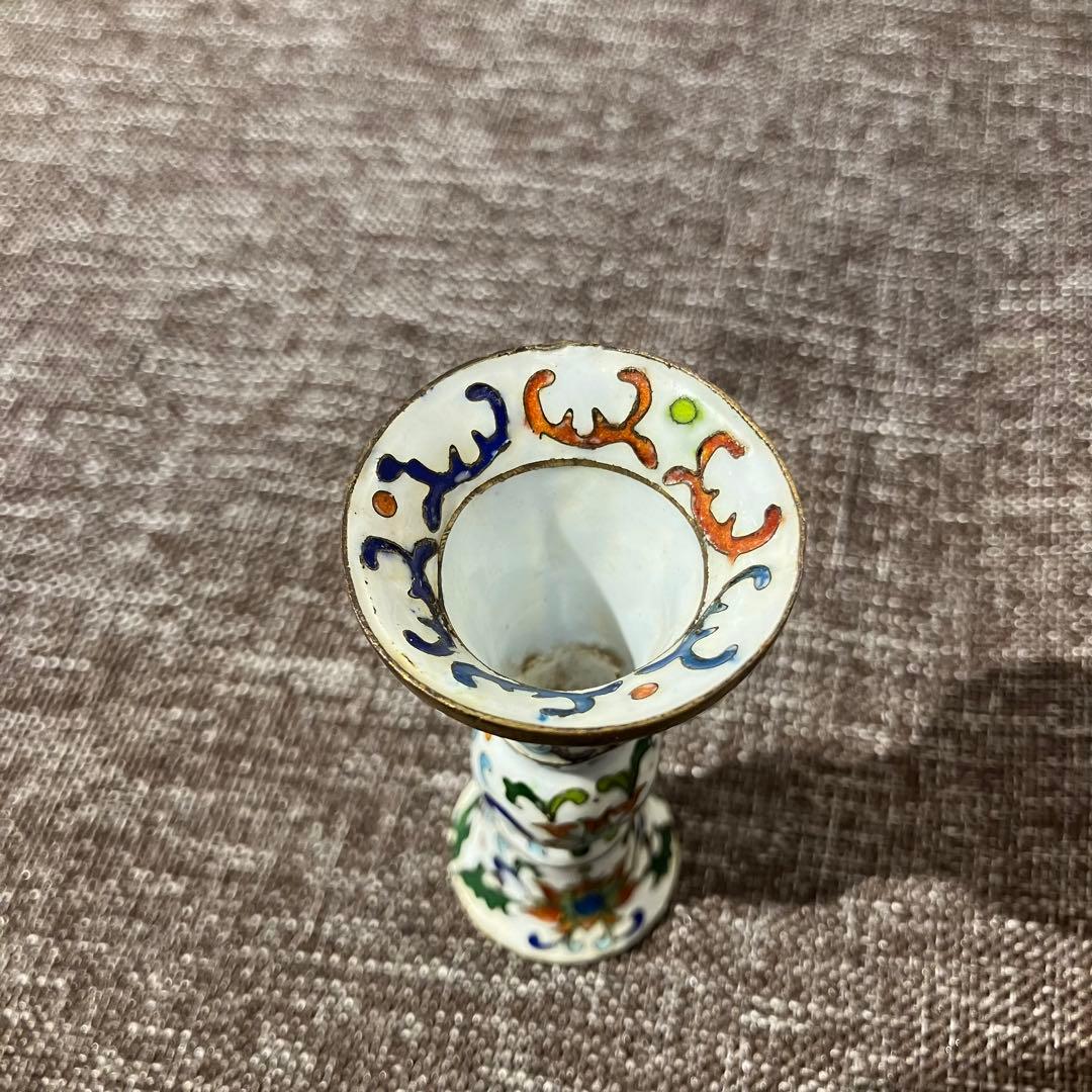 七宝焼　琺瑯　尊式　古藝斎蔵　奈良　蔵出し　骨董　古玩　有線七宝　古七宝　貴重