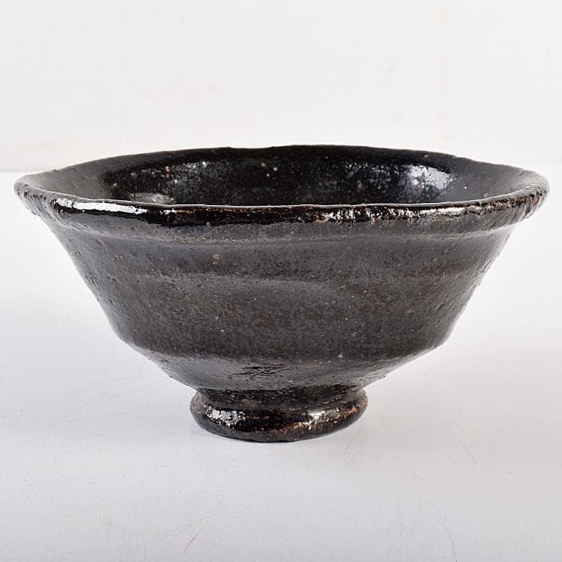 茶道具　十一代楽吉左衛門　慶入造　黒楽茶碗　夏茶碗　時代箱付　D　R7856