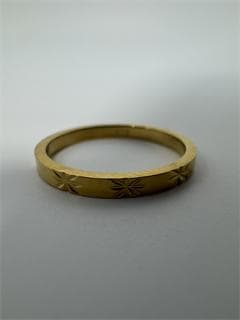 K18 ゴールド 彫刻入り リング9号 1.15g