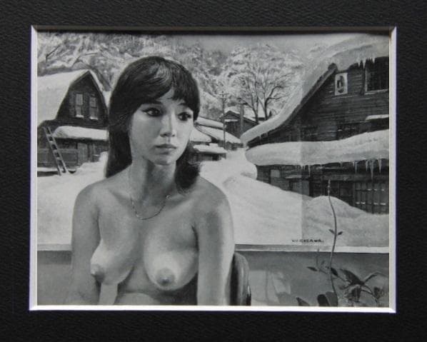 黒沢信男、【MODEL】、希少画集画、新品高級額・額装付、状態良好