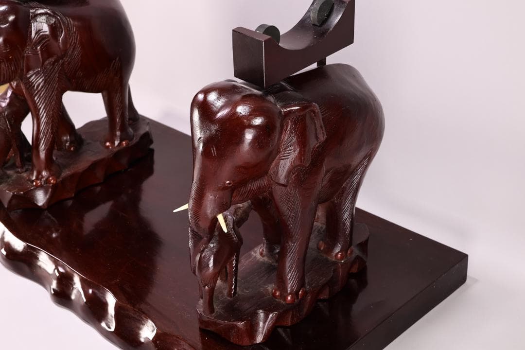 平尾　國幸　唐木製　象牙台　飾台　象形彫刻　武具　火縄銃 台 BJ180